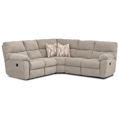 Casual Power Reclining Sectional with Accent Pillows